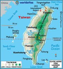 This map shows Pescadores Islands' location between Taiwan and the Mainland China.